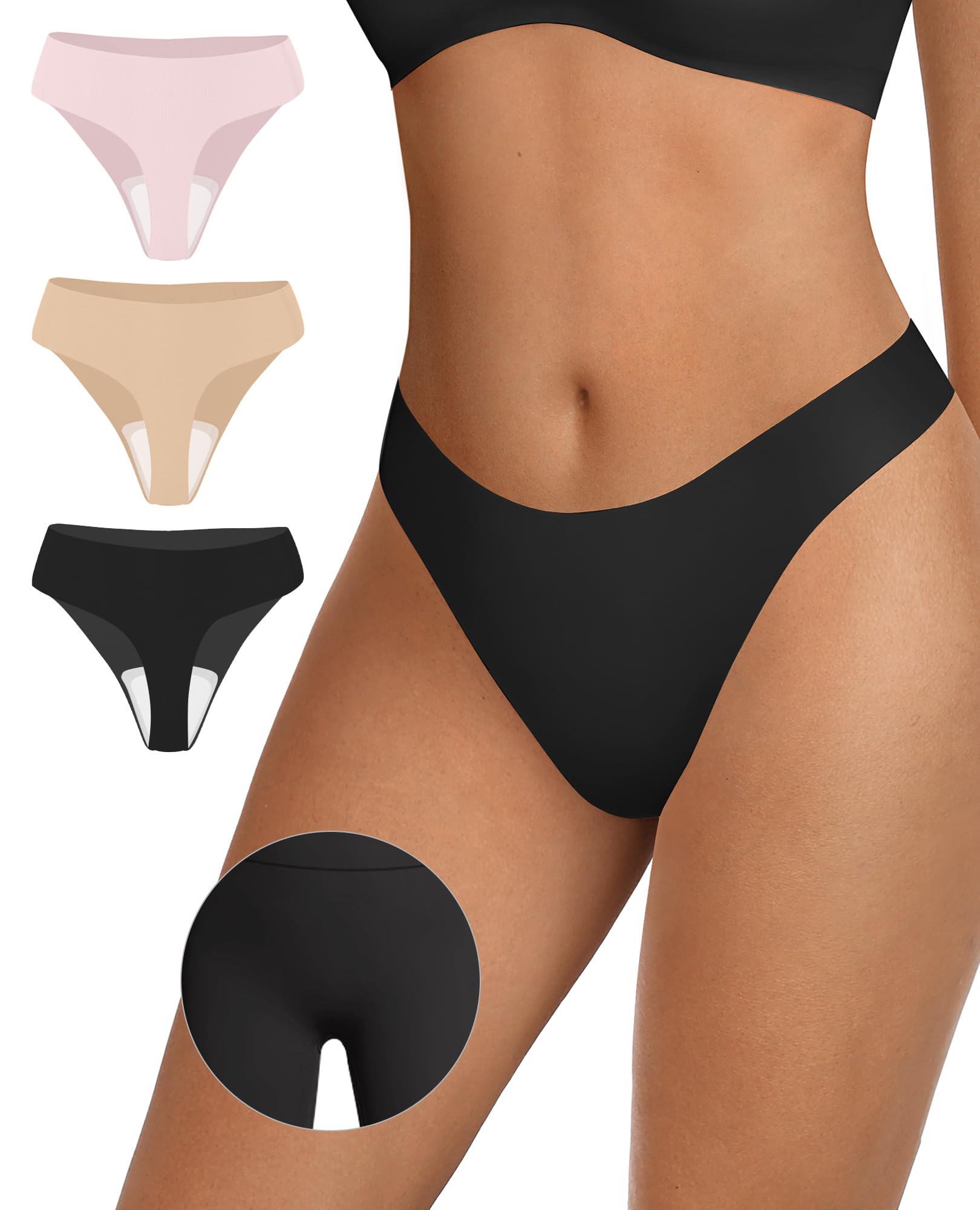 OEAK Seamless Thongs for Women Invisible Thongs