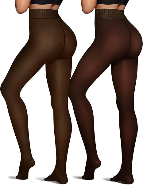 2 Pairs Fleece Lined Tights